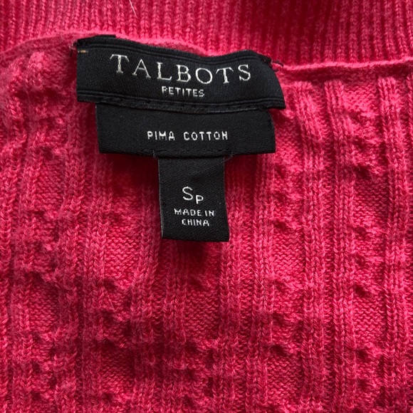 Talbots coral cotton cardigan - Picture 2 of 4